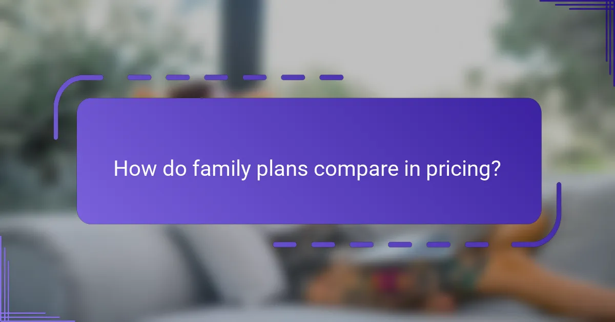 How do family plans compare in pricing?