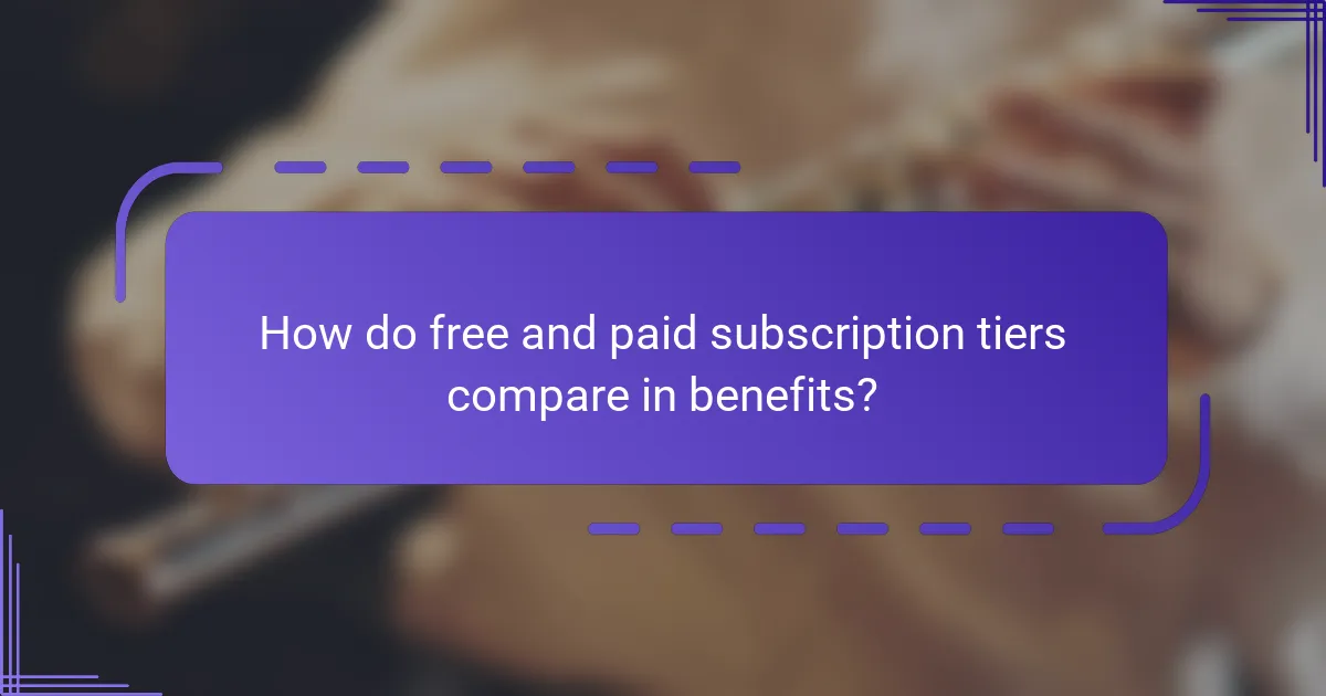 How do free and paid subscription tiers compare in benefits?