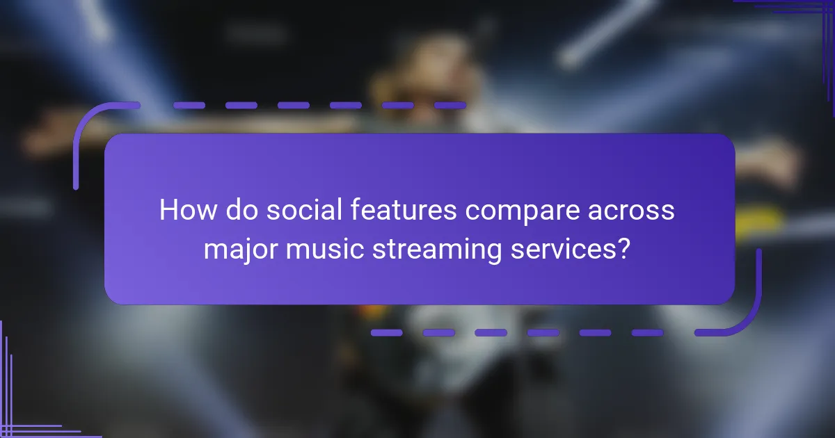 How do social features compare across major music streaming services?