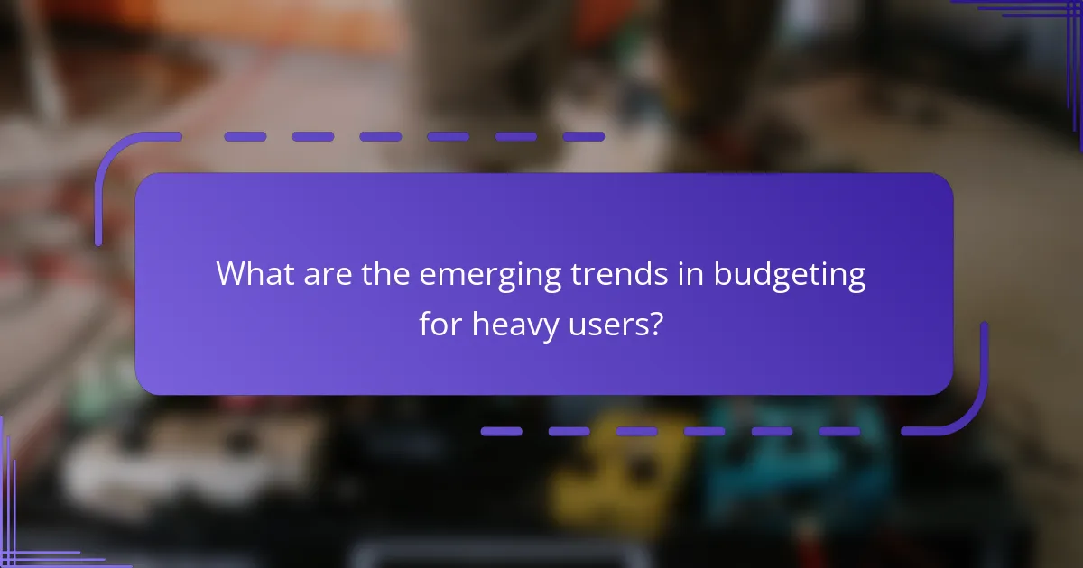 What are the emerging trends in budgeting for heavy users?