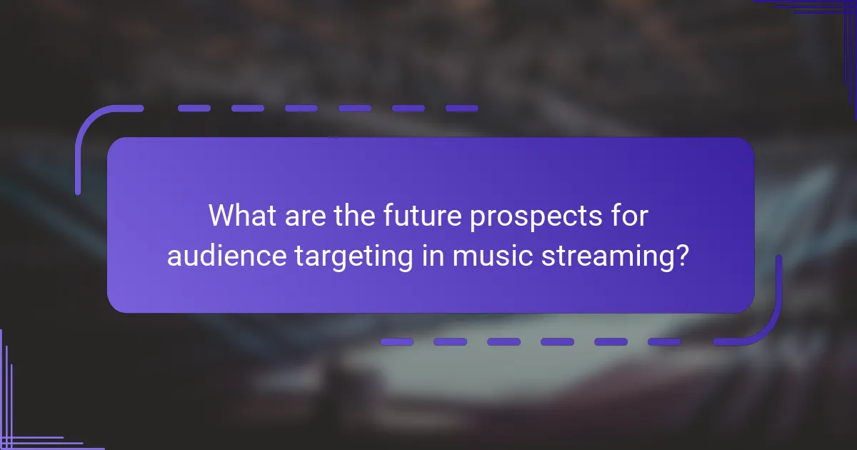 What are the future prospects for audience targeting in music streaming?
