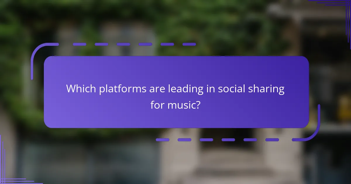 Which platforms are leading in social sharing for music?